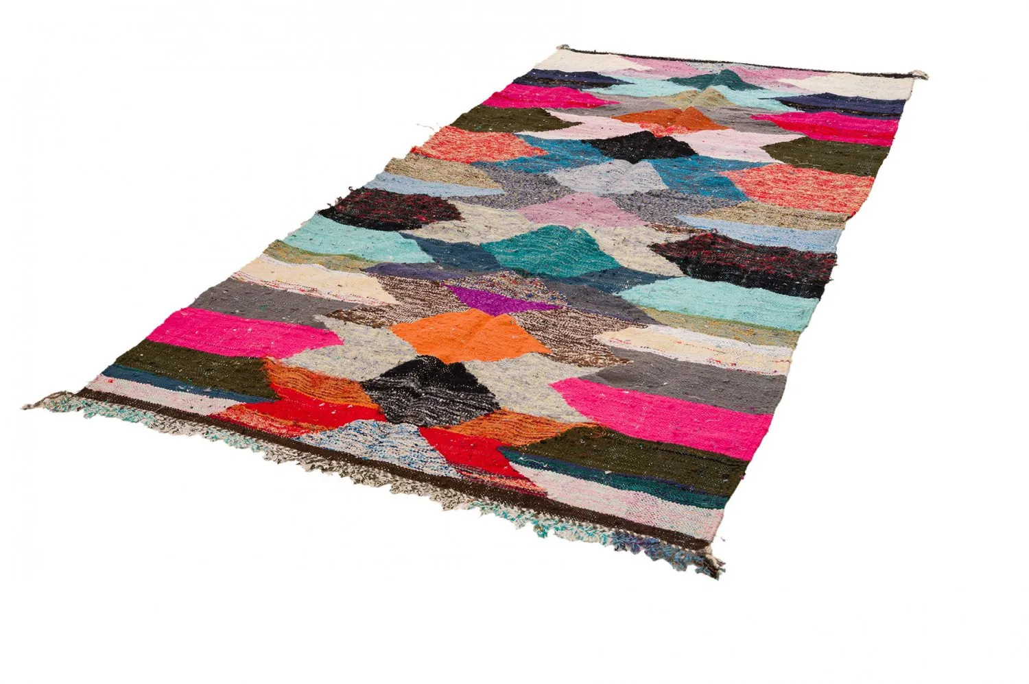 Moroccan Berber rug Boucherouite 145 x 295 cm