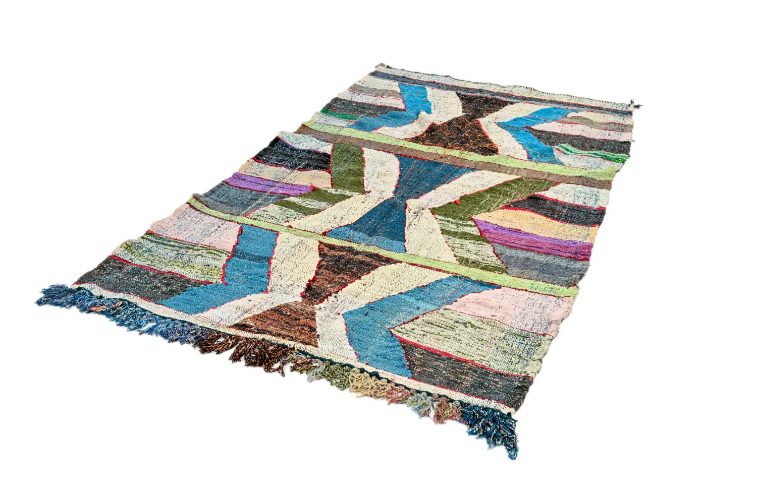 Moroccan Berber rug Boucherouite 140 x 250 cm