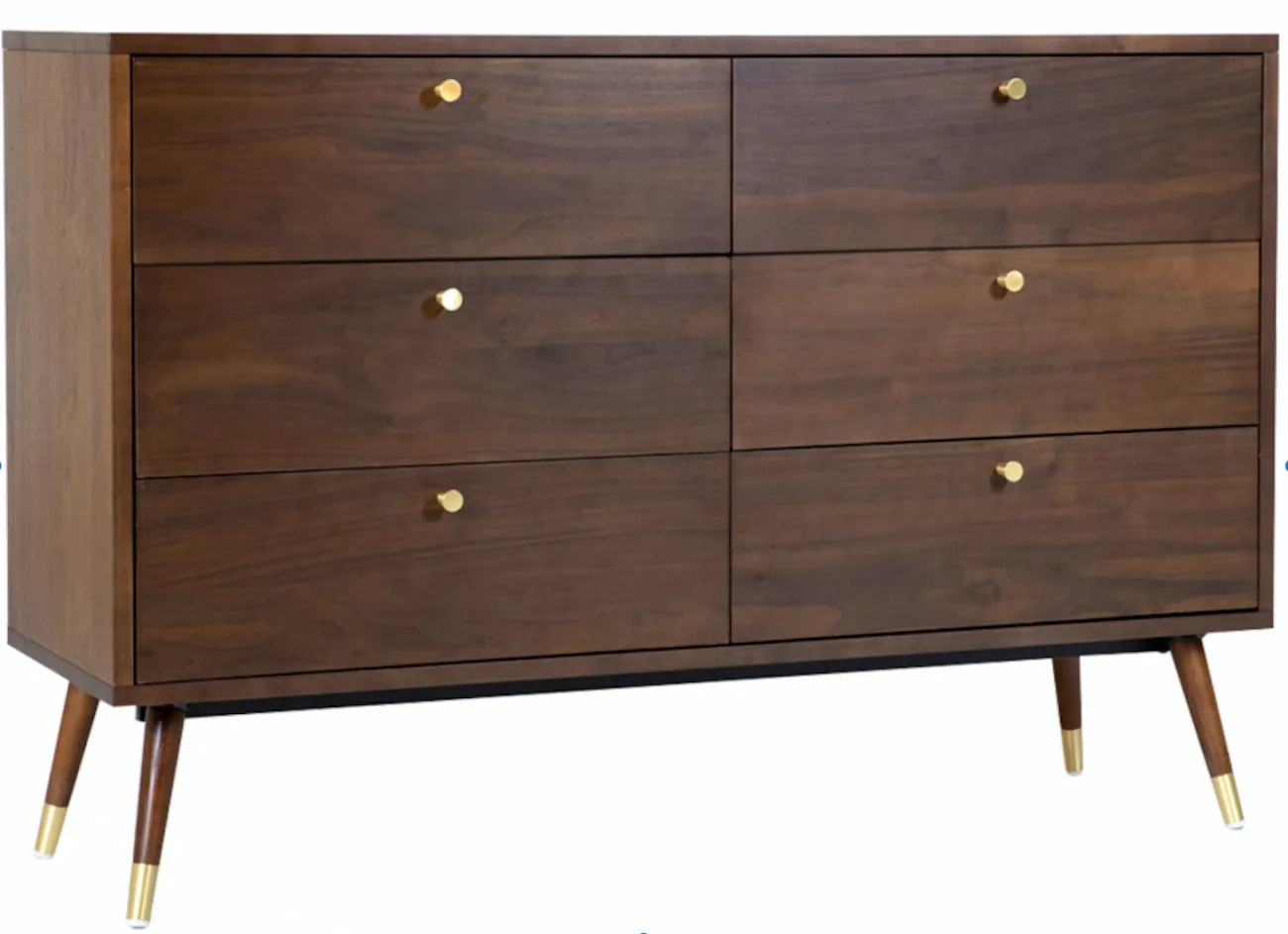 Dresser - Prime - 6 drawers (walnut/brass)