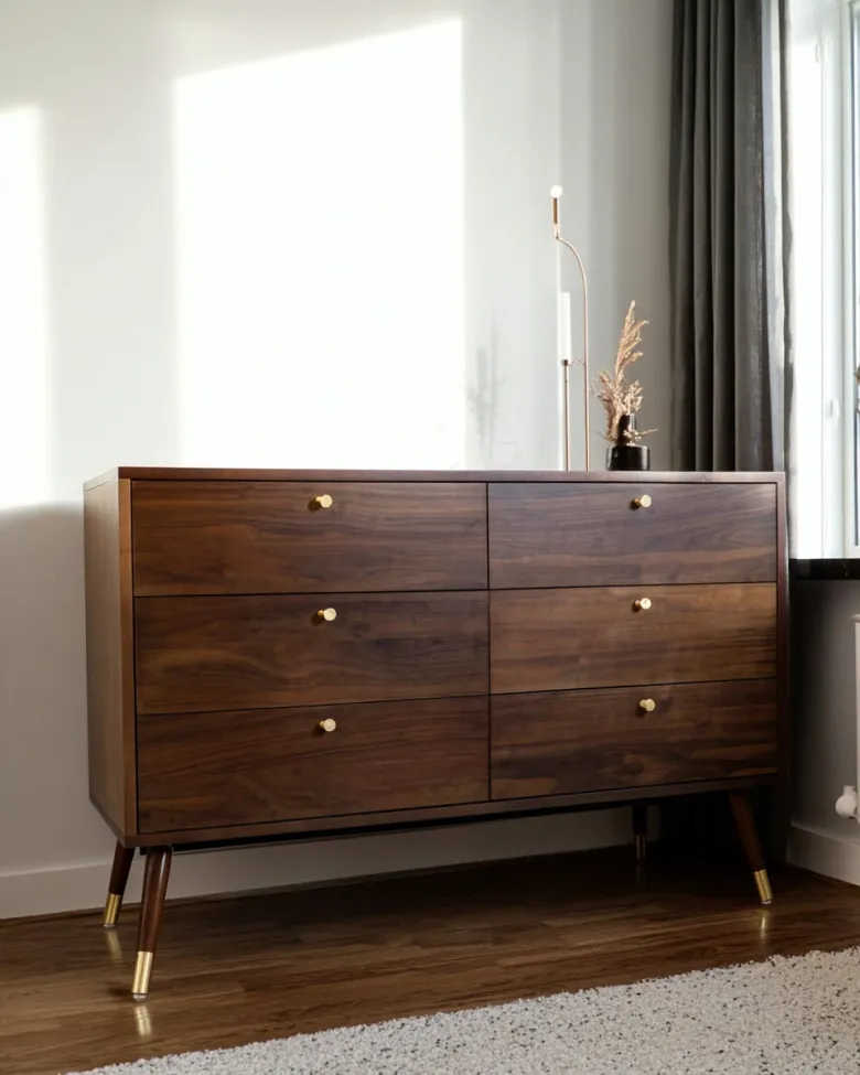 Dresser - Prime - 6 drawers (walnut/brass)