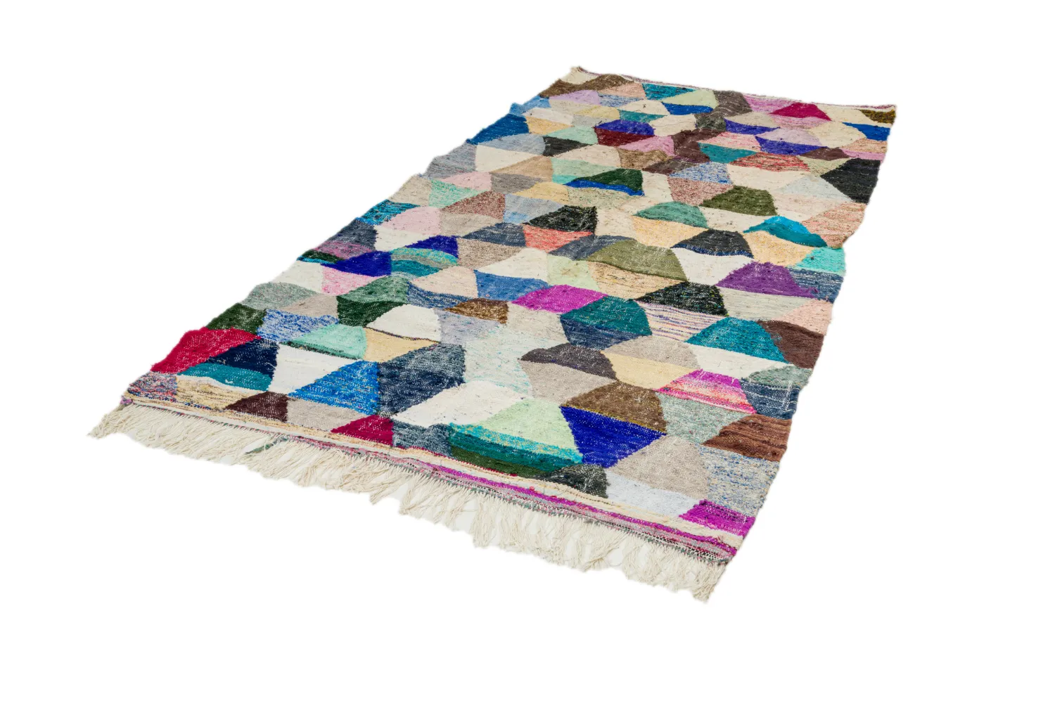Moroccan Berber rug Boucherouite 150 x 305 cm
