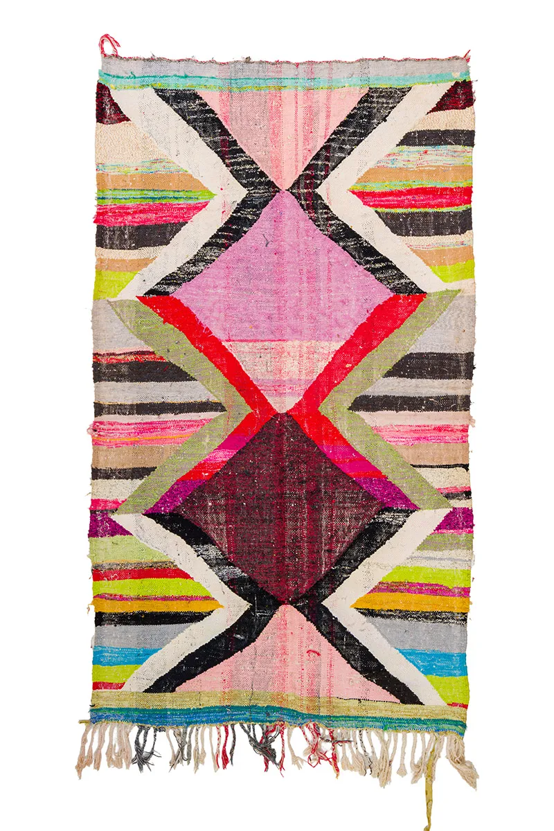 Moroccan Berber rug Boucherouite 135 x 245 cm