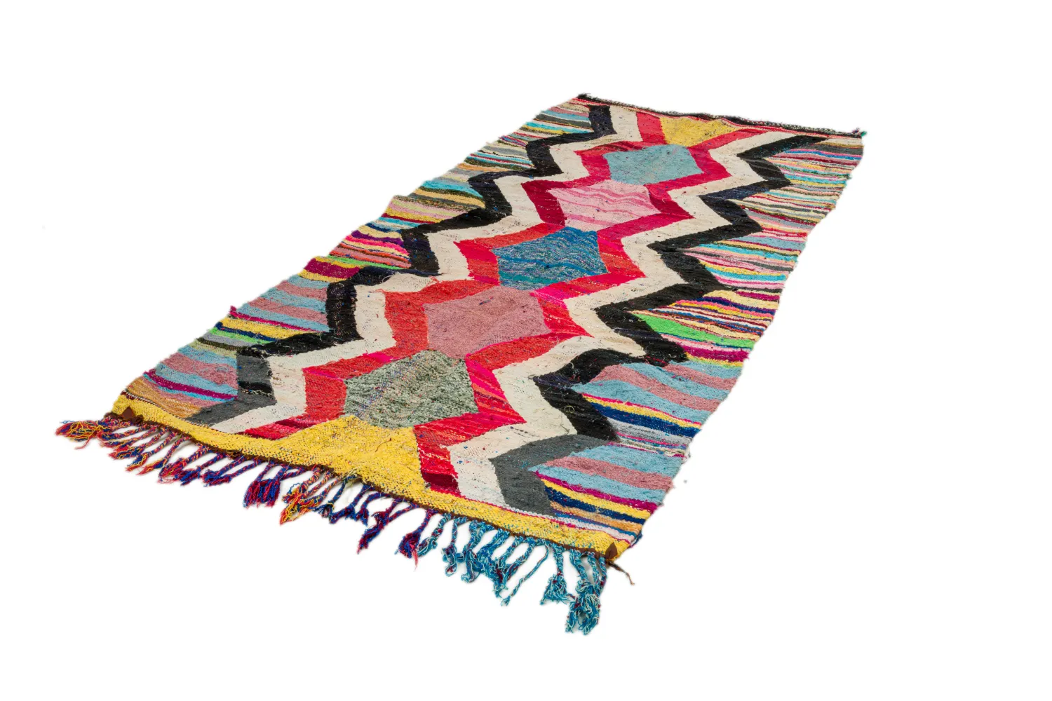 Moroccan Berber rug Boucherouite 125 x 265 cm