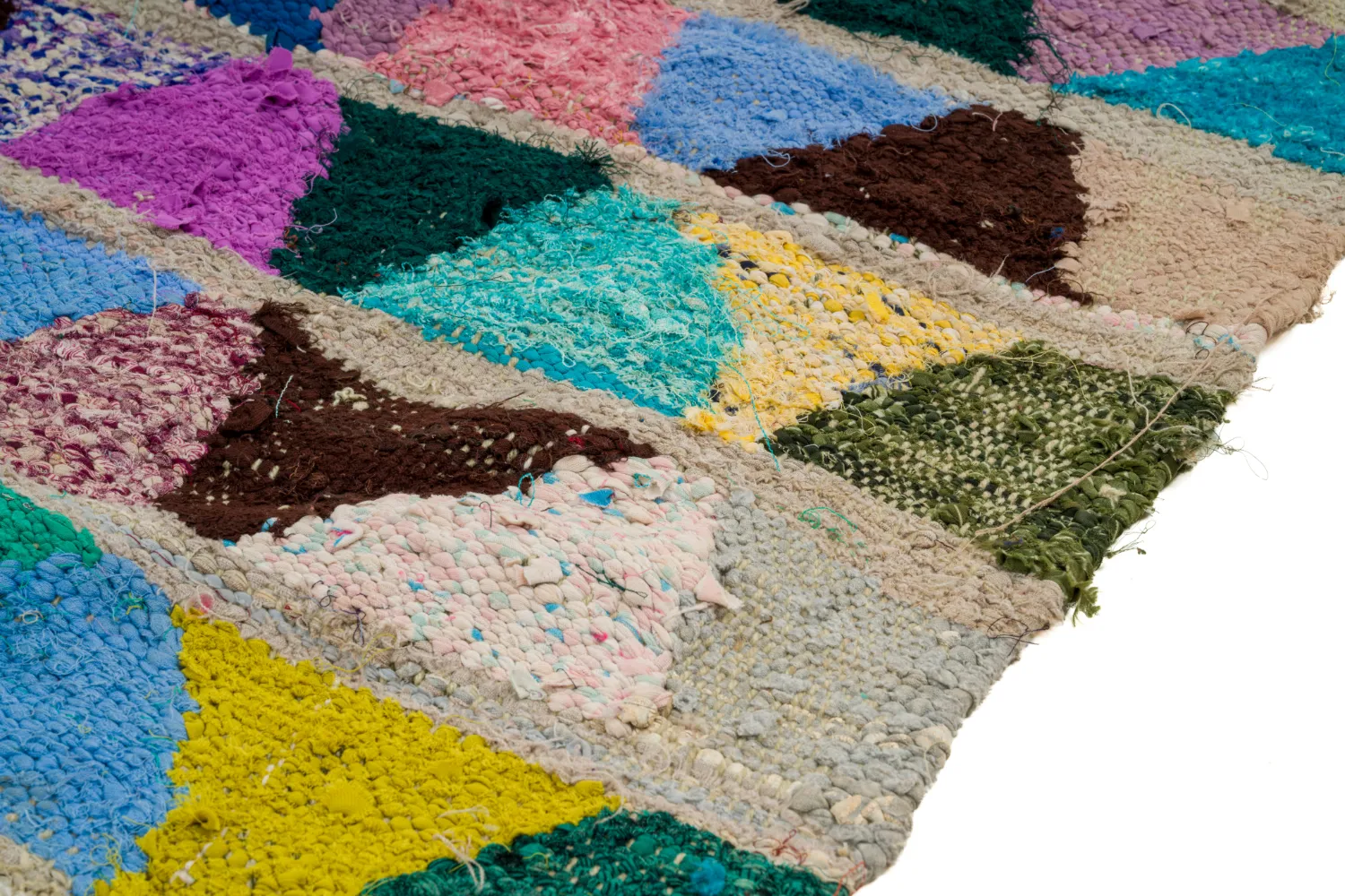 Moroccan Berber rug Boucherouite 125 x 255 cm