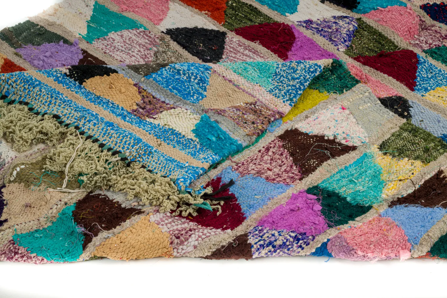 Moroccan Berber rug Boucherouite 125 x 255 cm