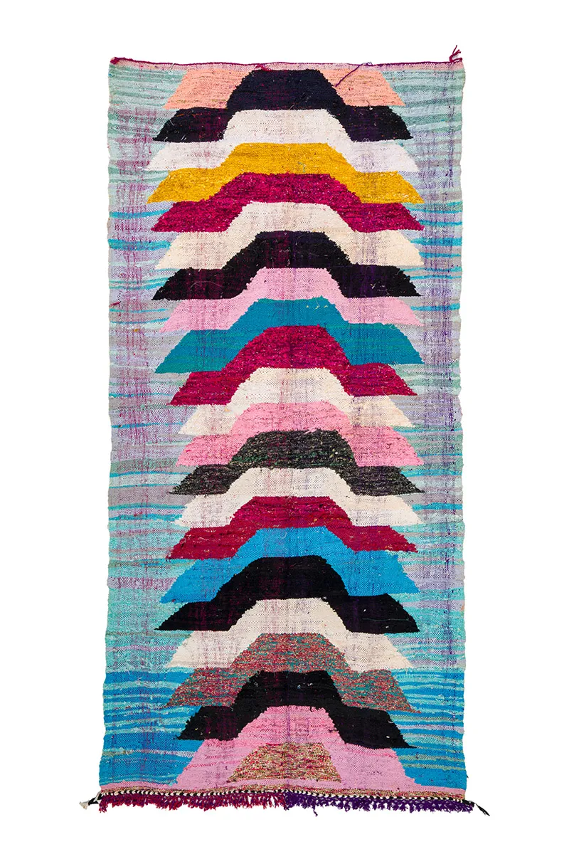 Moroccan Berber rug Boucherouite 150 x 310 cm