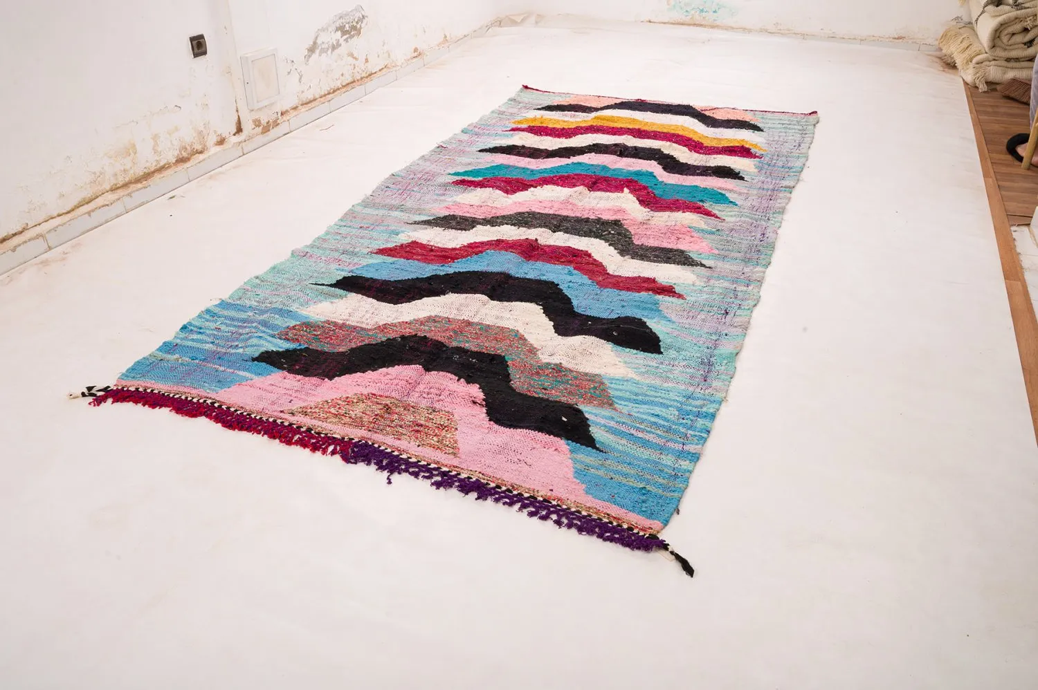 Moroccan Berber rug Boucherouite 150 x 310 cm