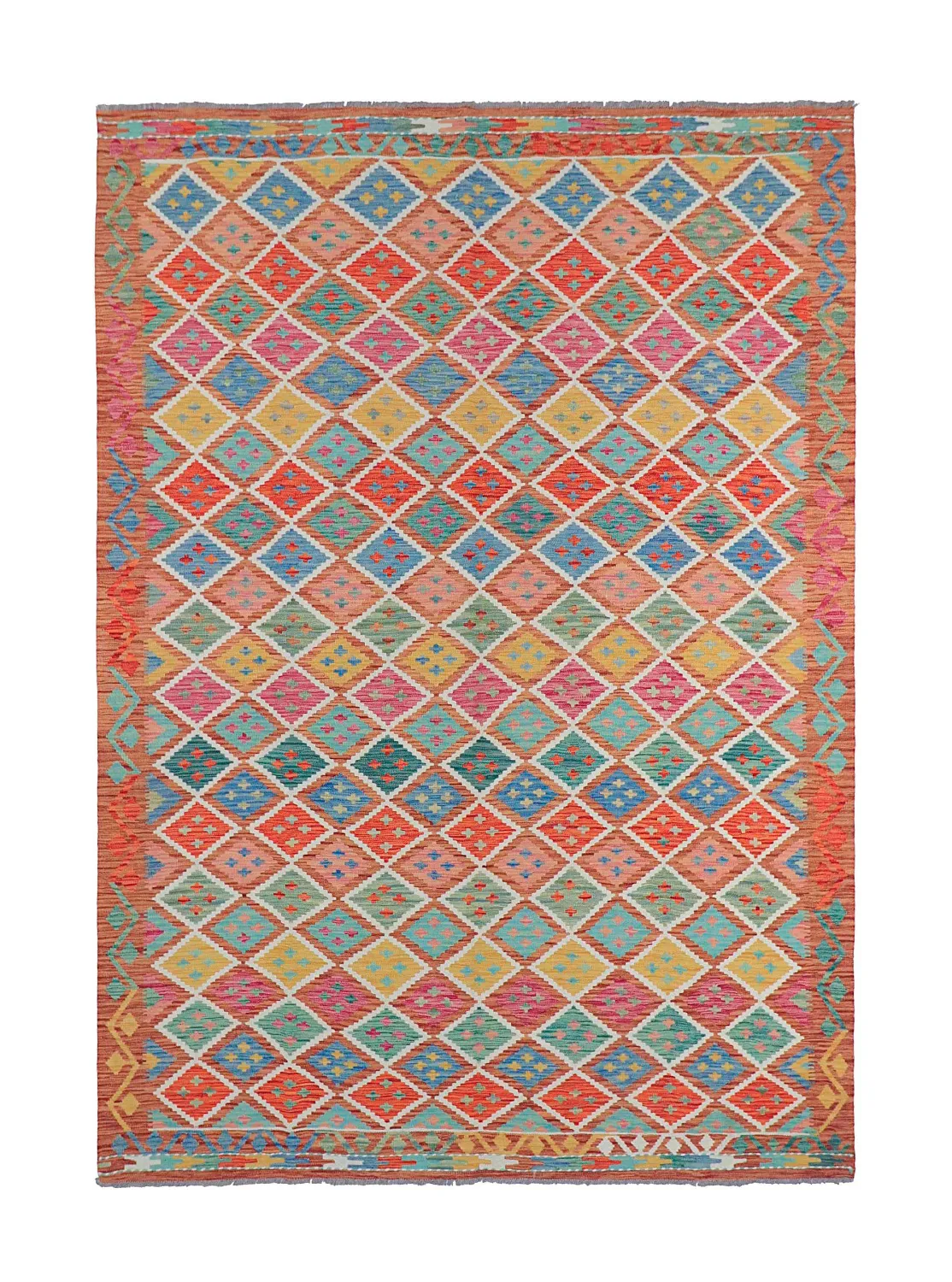 Oriental Rug - Vegi Kelim Hand Woven - 202 x 294 cm