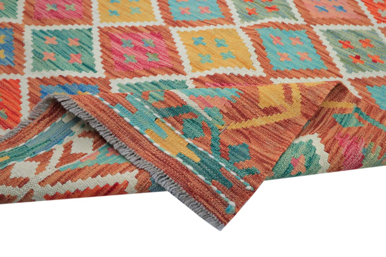 Oriental Rug - Vegi Kelim Hand Woven - 202 x 294 cm