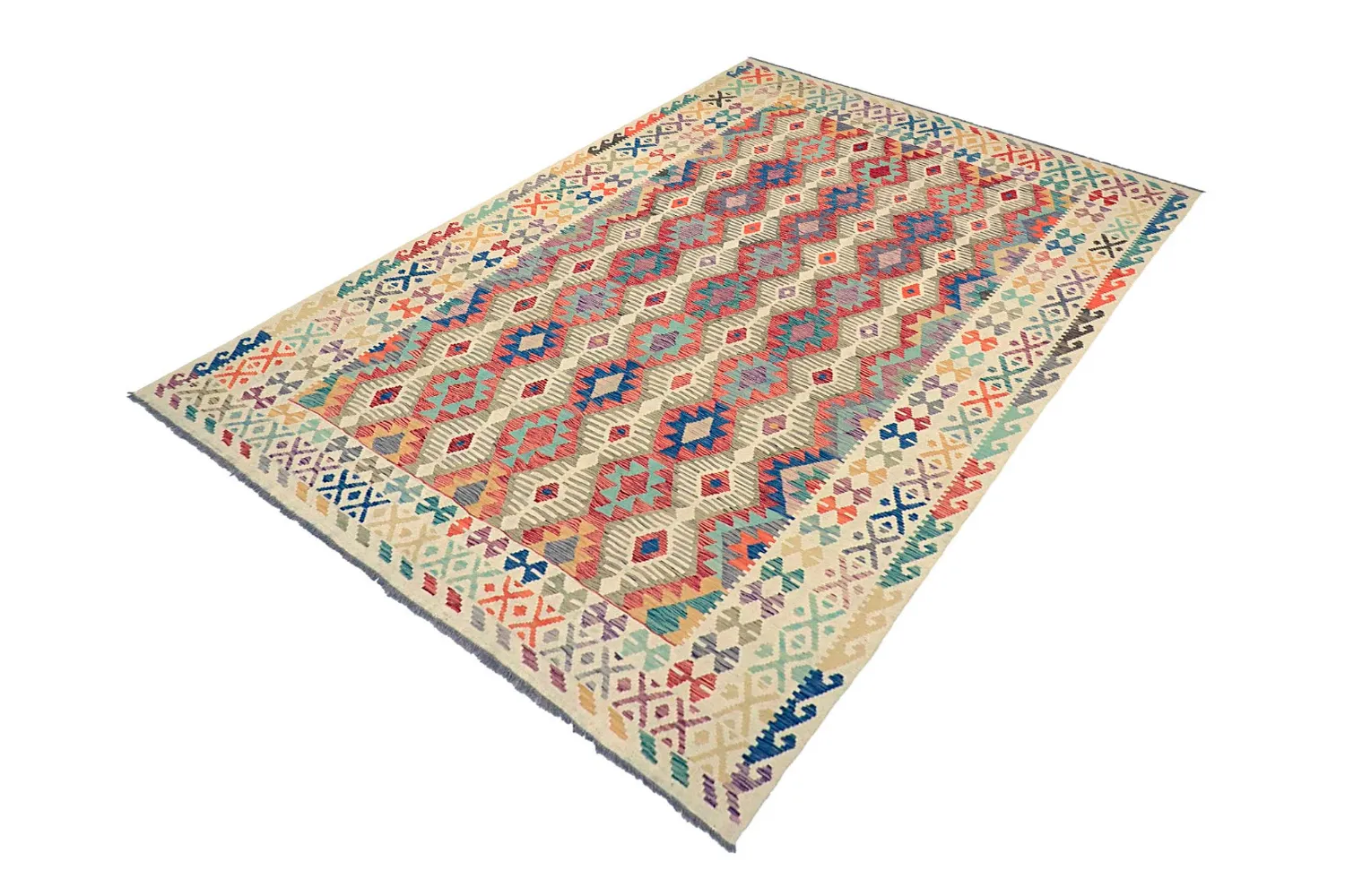 Oriental Rug - Vegi Kelim Hand Woven - 202 x 293 cm