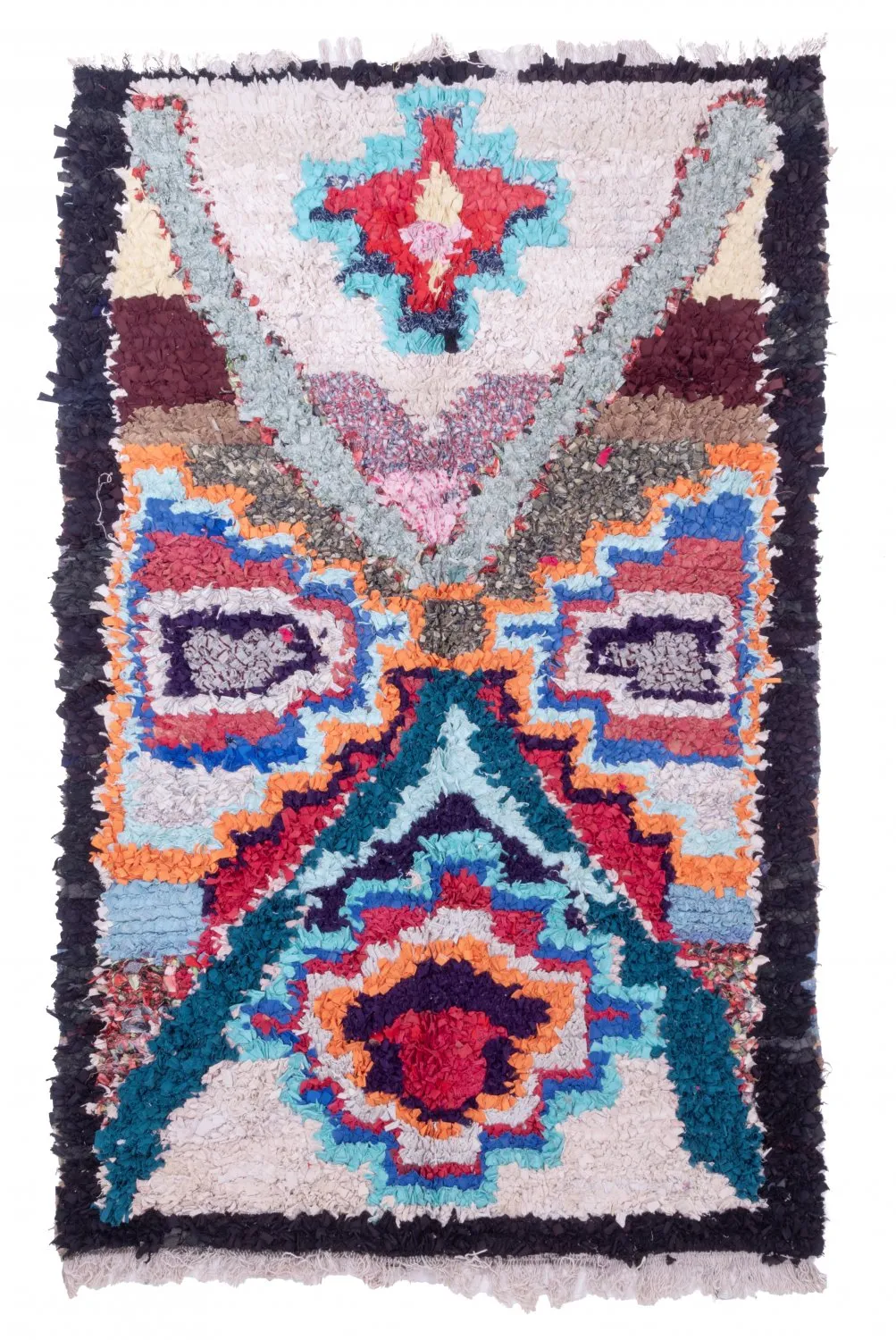 Moroccan Berber rug Boucherouite 200 x 125 cm