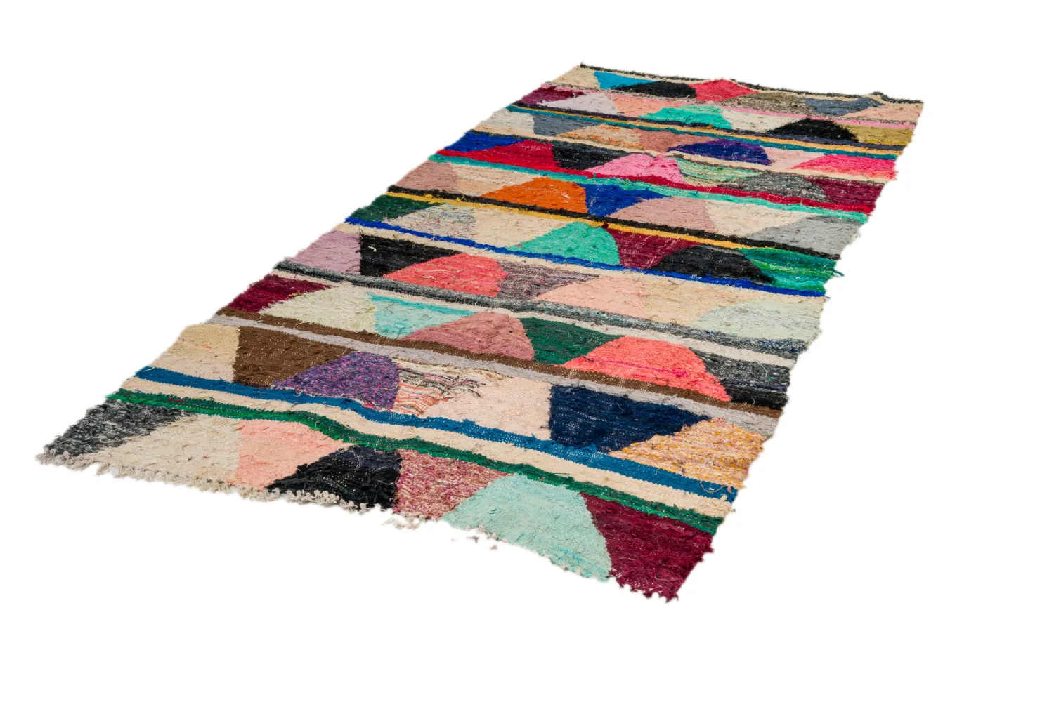Moroccan Berber rug Boucherouite 135 x 270 cm