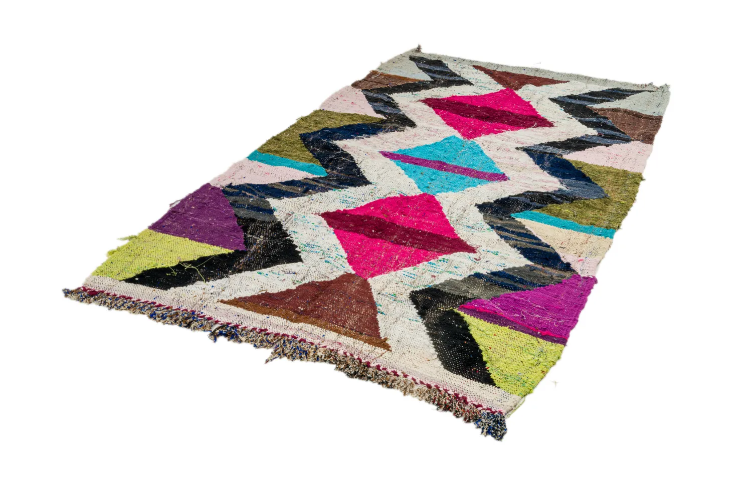 Moroccan Berber rug Boucherouite 135 x 230 cm