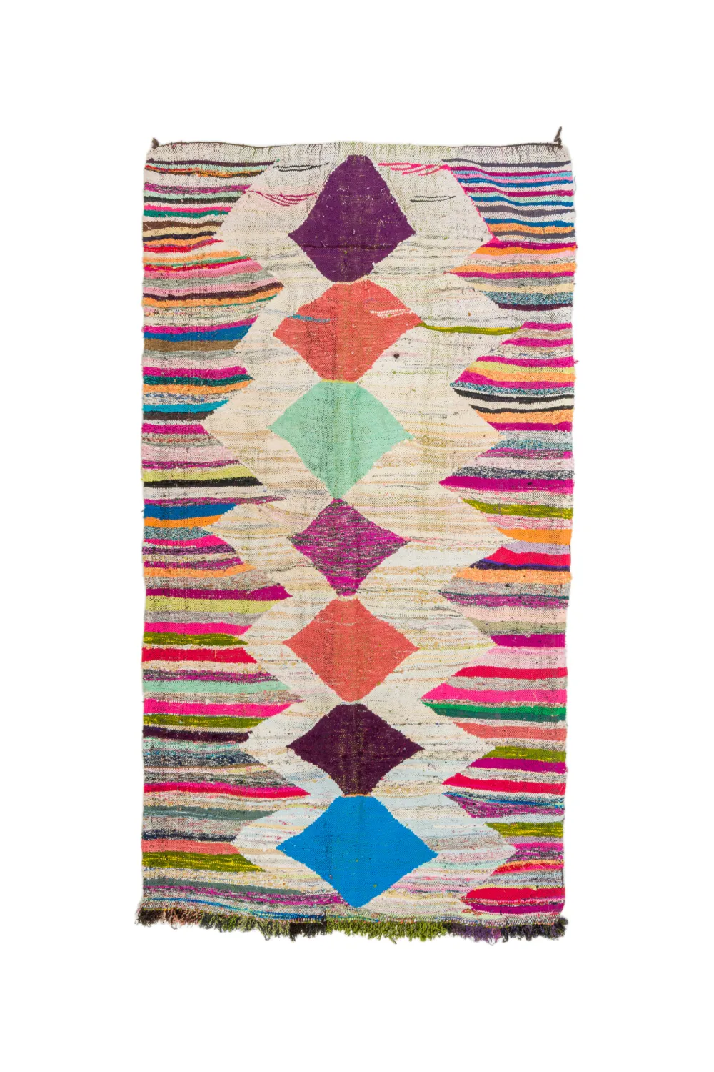 Moroccan Berber rug Boucherouite 140 x 255 cm