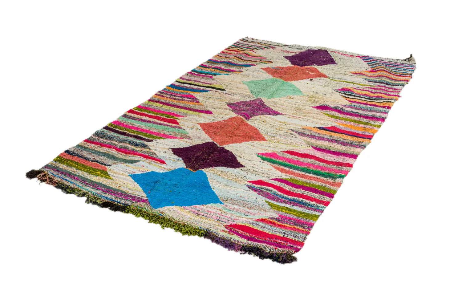 Moroccan Berber rug Boucherouite 140 x 255 cm