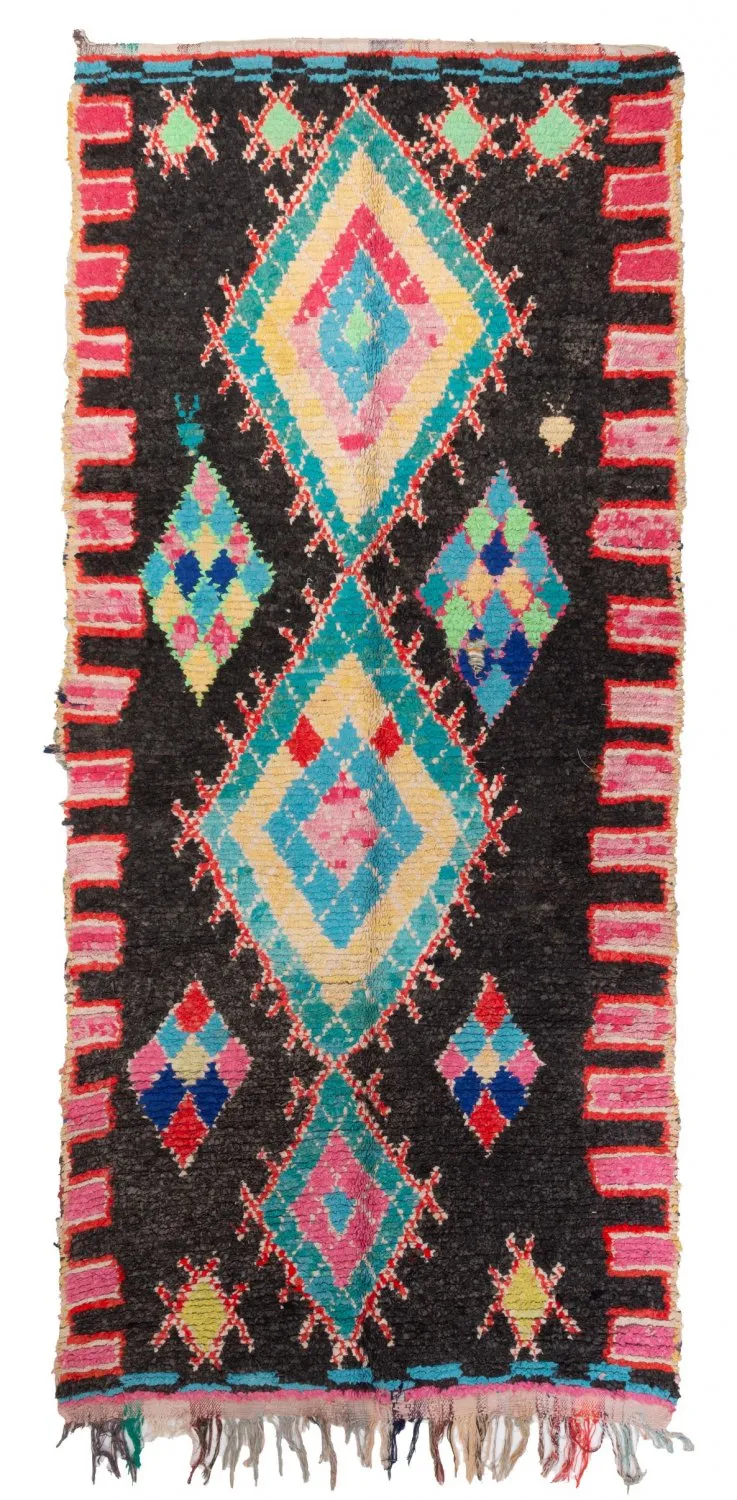 Moroccan Berber rug Boucherouite 330 x 150 cm