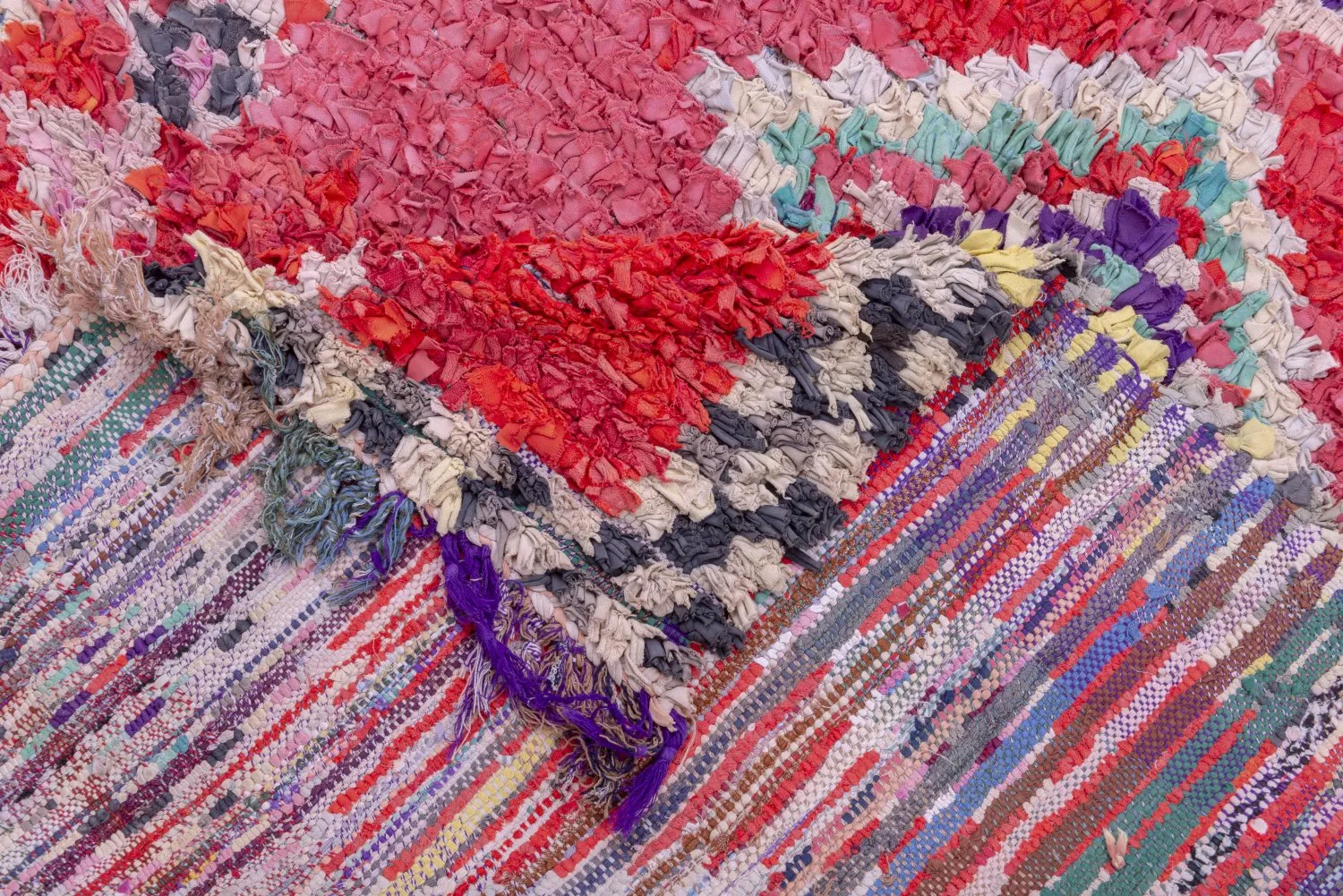 Moroccan Berber rug Boucherouite 220 x 125 cm