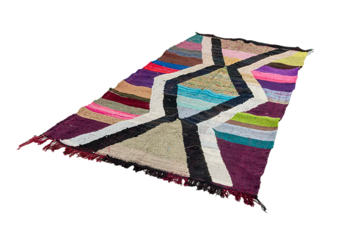 Moroccan Berber rug Boucherouite 135 x 255 cm