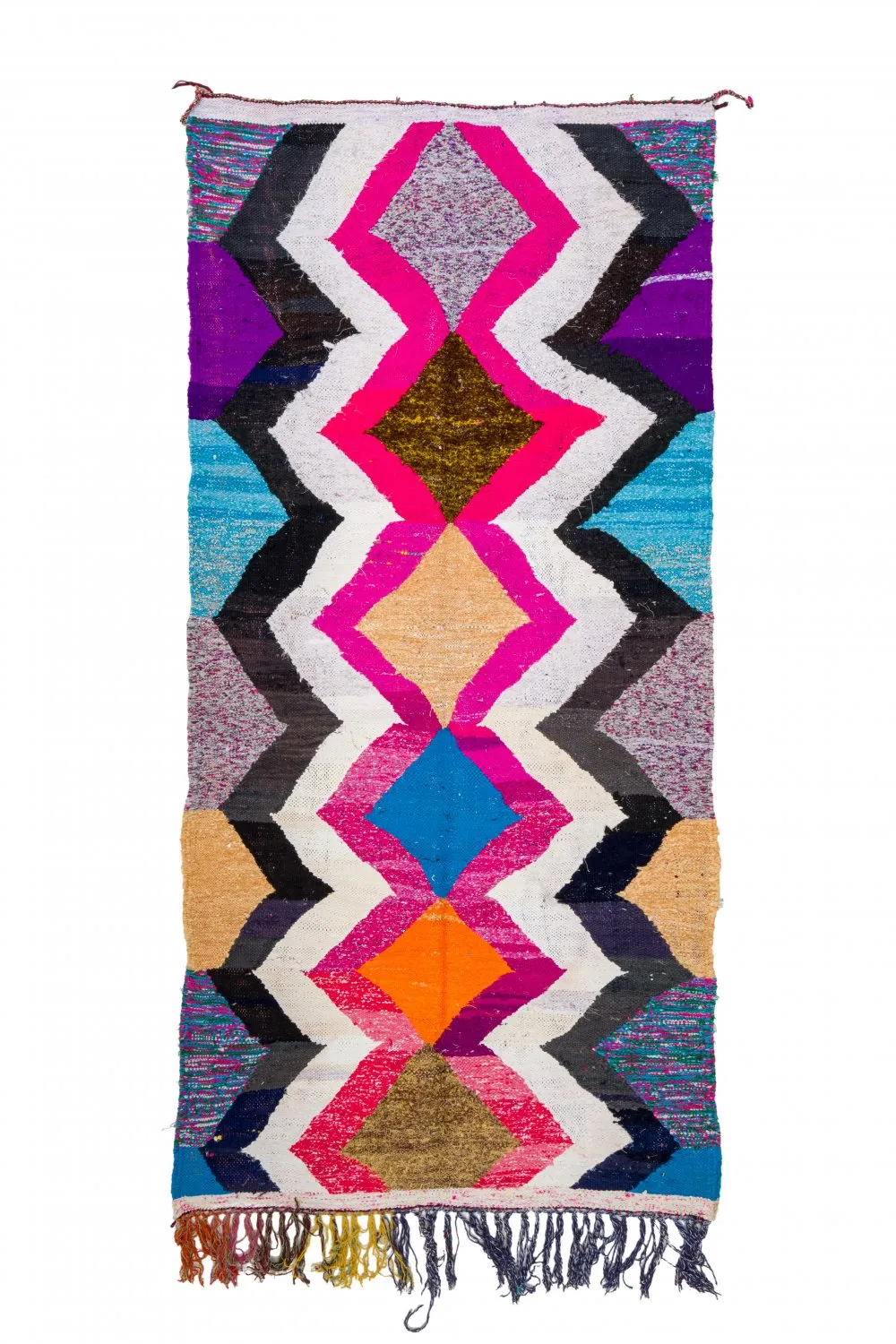 Moroccan Berber rug Boucherouite 120 x 265 cm