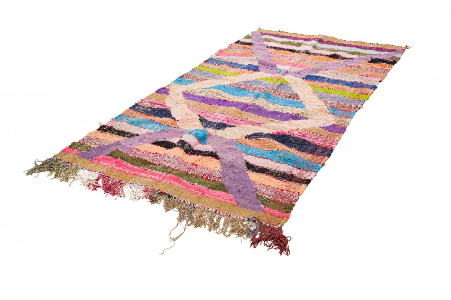 Moroccan Berber rug Boucherouite 125 x 265 cm