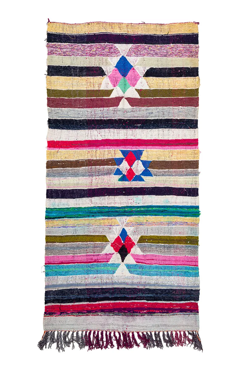 Moroccan Berber rug Boucherouite 145 x 295 cm