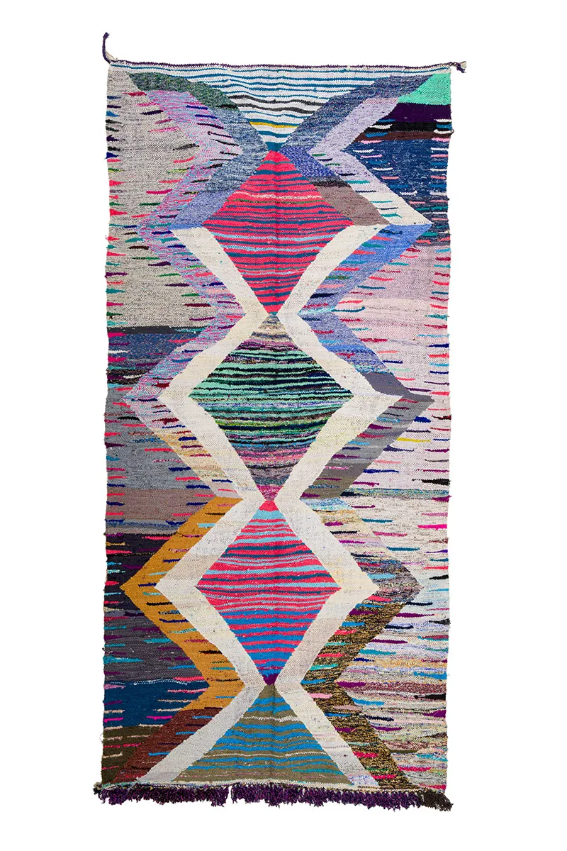 Moroccan Berber rug Boucherouite 145 x 310 cm