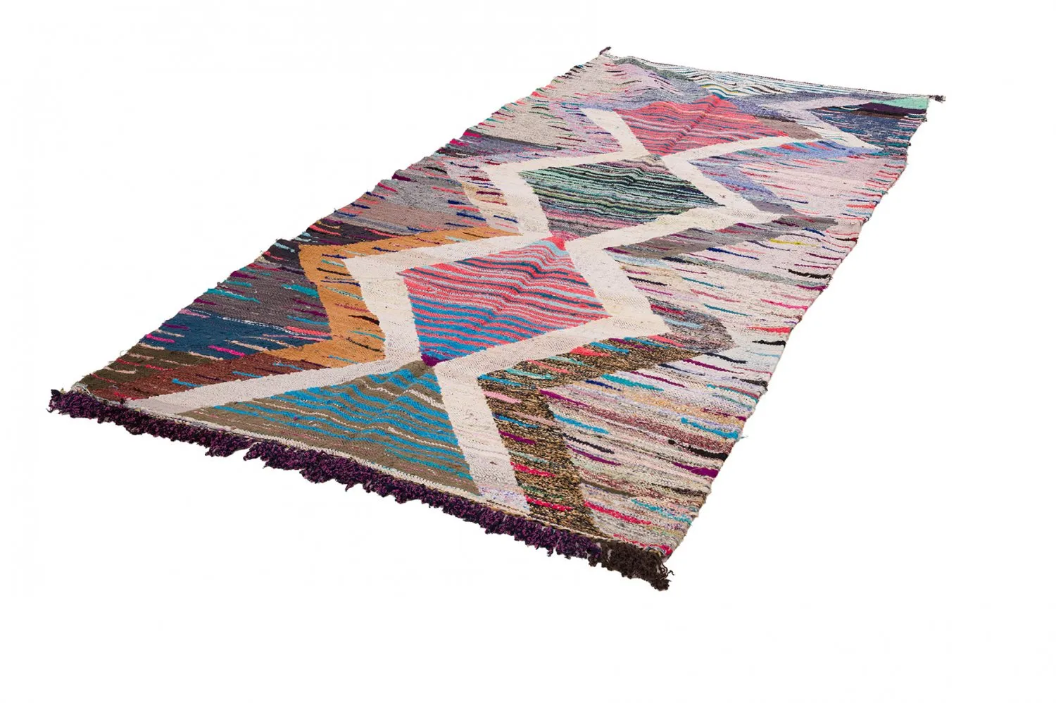 Moroccan Berber rug Boucherouite 145 x 310 cm