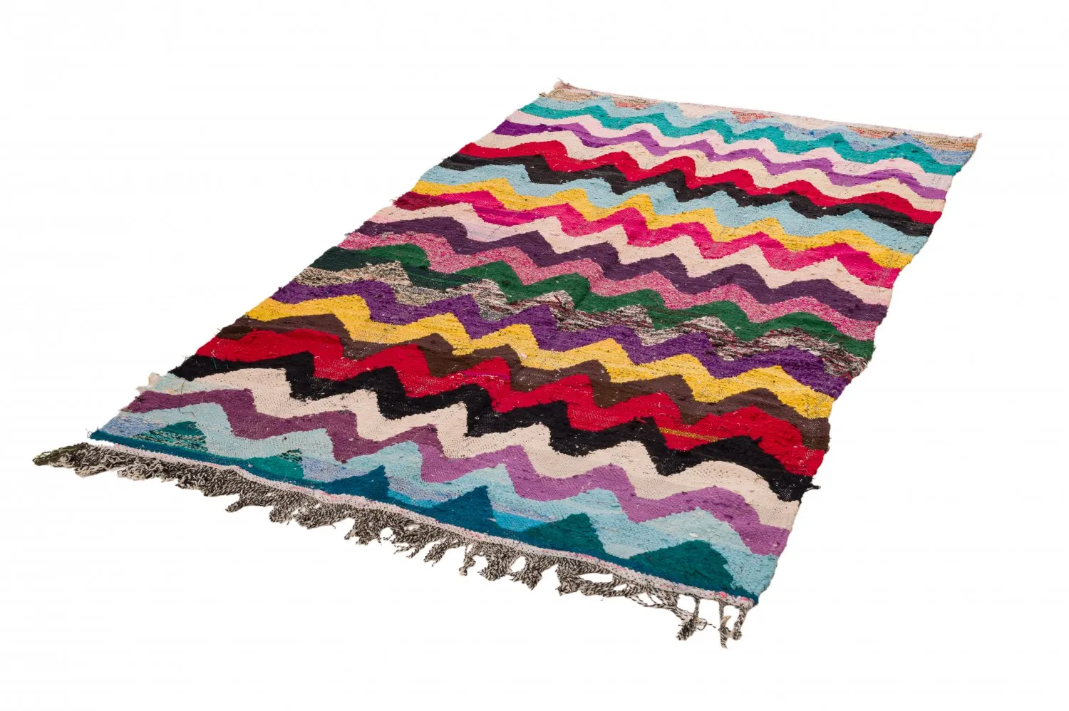 Moroccan Berber rug Boucherouite 125 x 235 cm