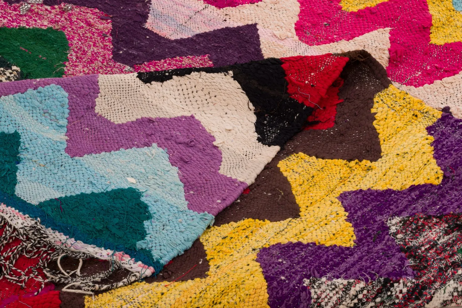Moroccan Berber rug Boucherouite 125 x 235 cm