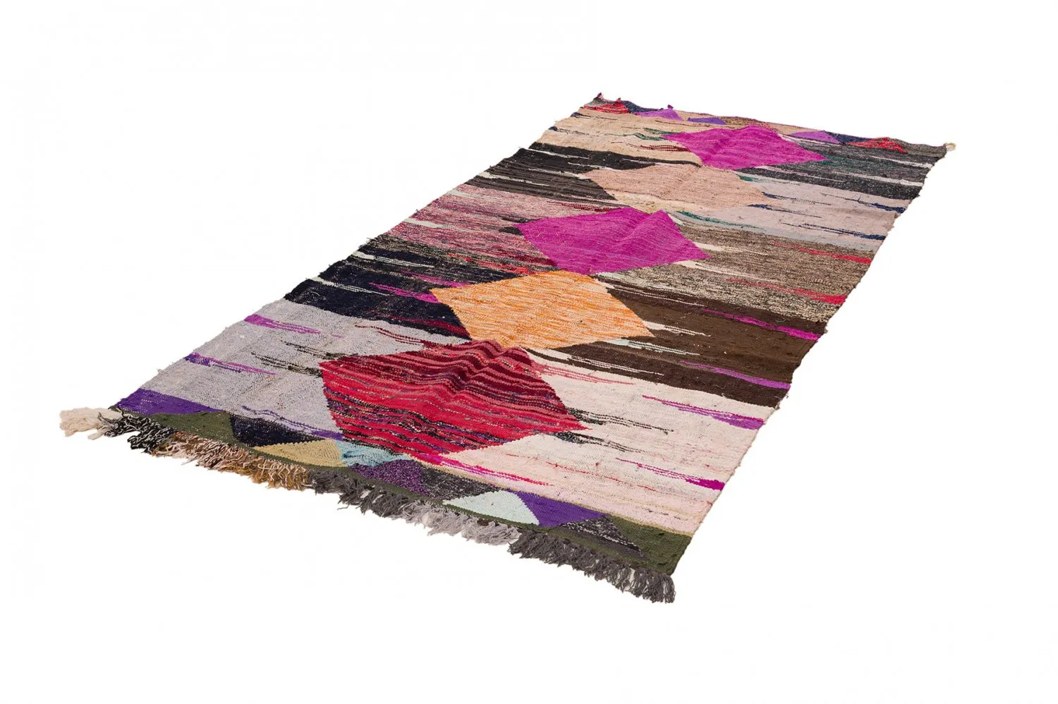 Moroccan Berber rug Boucherouite 130 x 275 cm