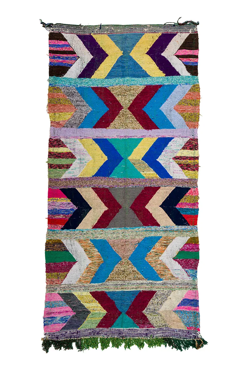 Moroccan Berber rug Boucherouite 130 x 275 cm