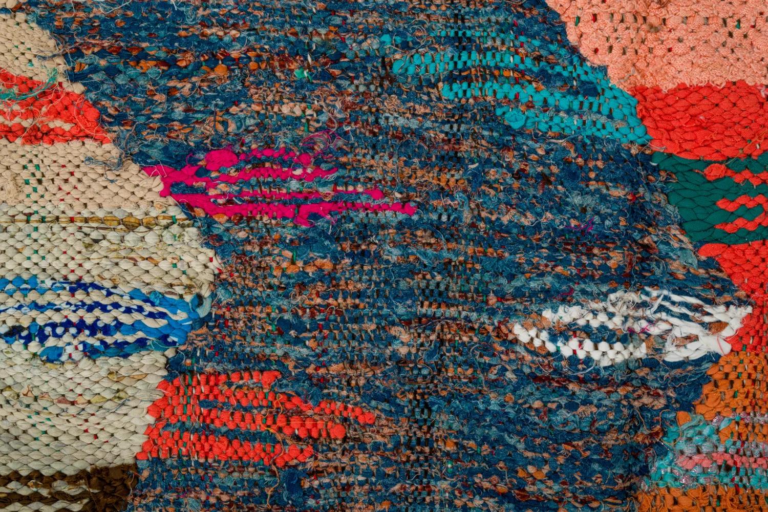 Moroccan Berber rug Boucherouite 135 x 265 cm
