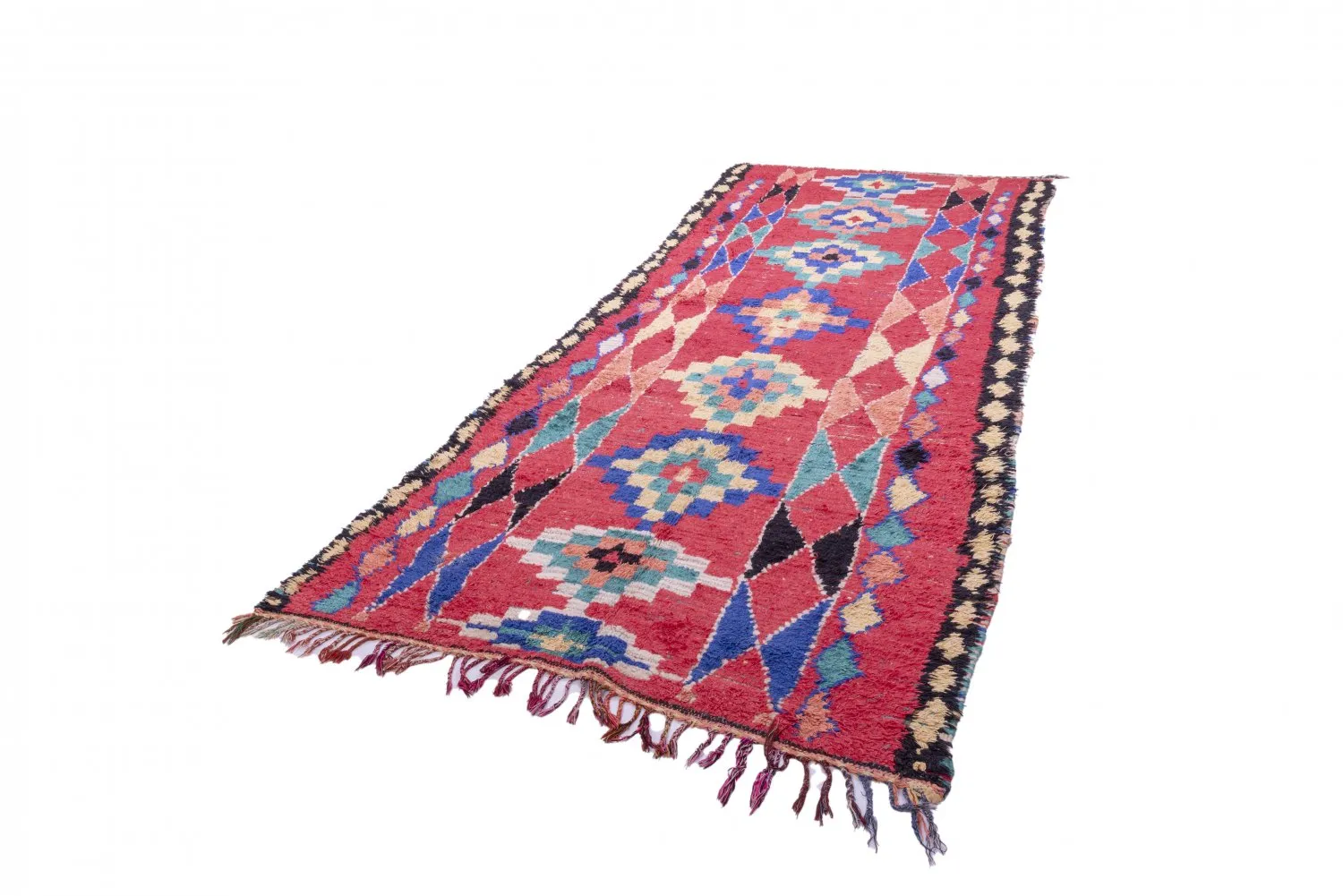 Moroccan Berber rug Boucherouite 365 x 145 cm