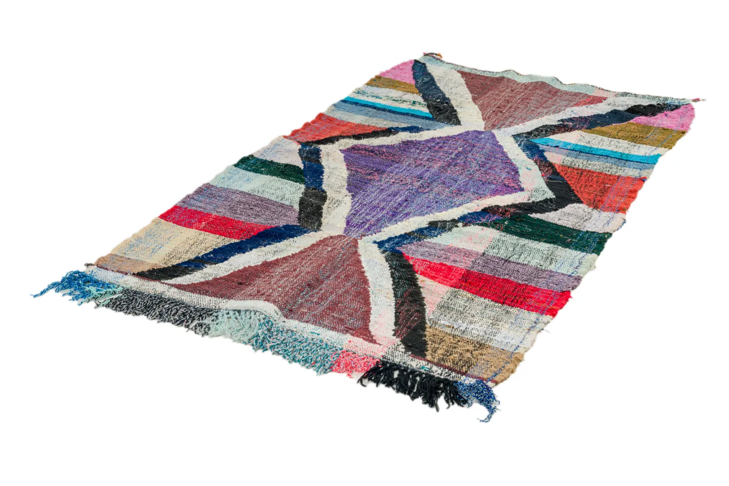 Moroccan Berber rug Boucherouite 125 x 210 cm