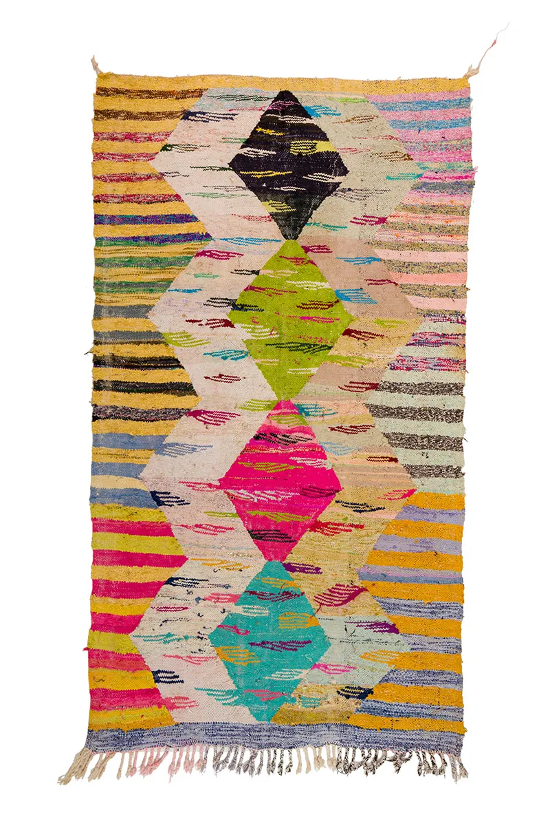 Moroccan Berber rug Boucherouite 140 x 250 cm