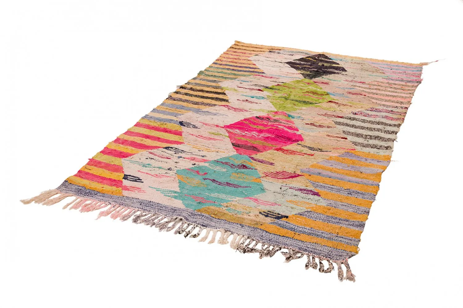 Moroccan Berber rug Boucherouite 140 x 250 cm