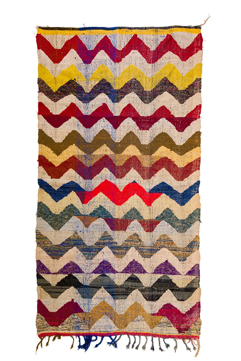 Moroccan Berber rug Boucherouite 150 x 285 cm