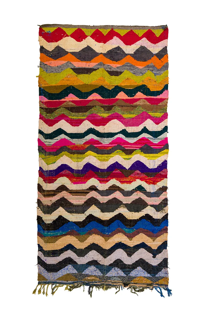 Moroccan Berber rug Boucherouite 140 x 295 cm