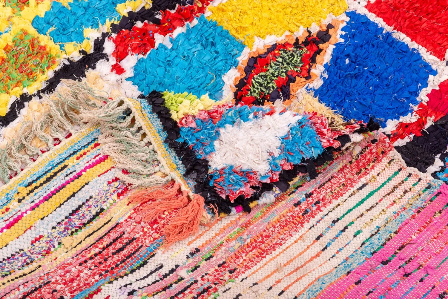 Moroccan Berber rug Boucherouite 170 x 130 cm
