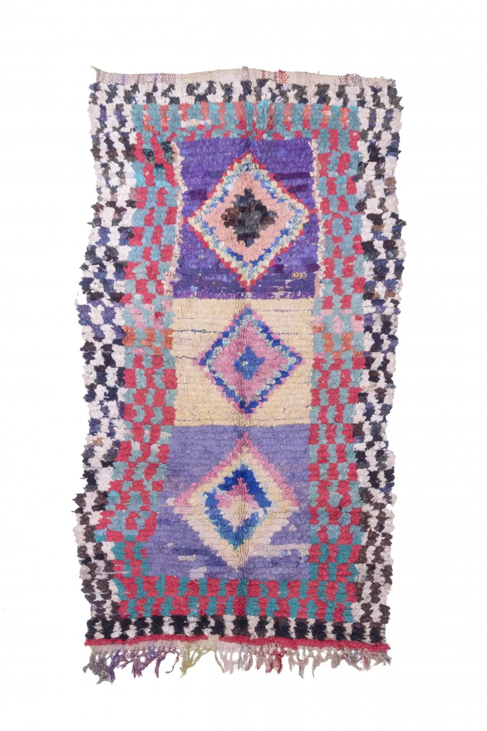 Moroccan Berber rug Boucherouite 225 x 125 cm
