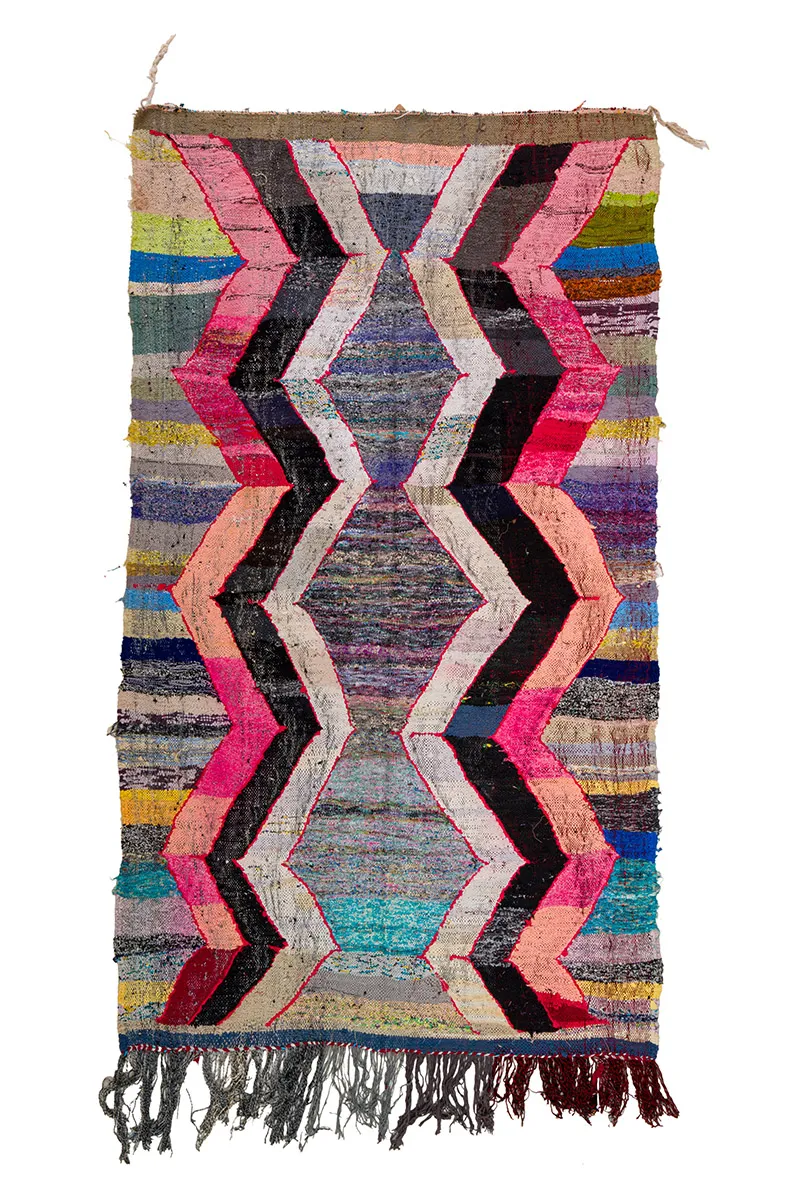 Moroccan Berber rug Boucherouite 150 x 260 cm