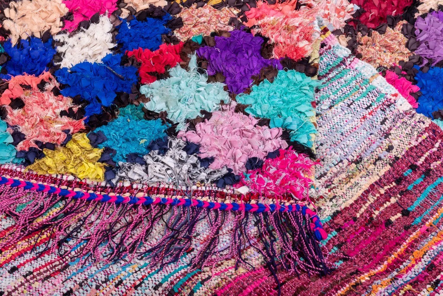 Moroccan Berber rug Boucherouite 255 x 135 cm