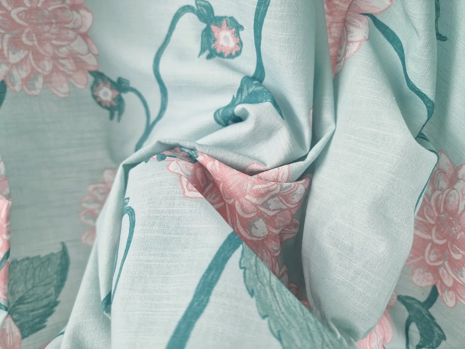 Cotton tablecloth - Alyssa (green/pink)