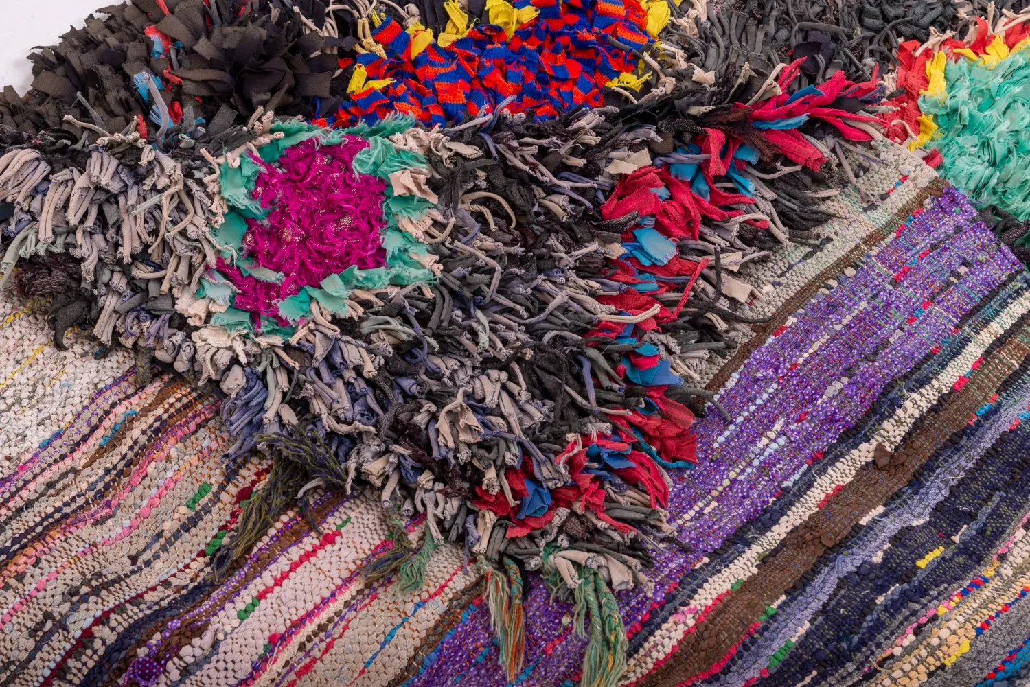 Moroccan Berber rug Boucherouite 255 x 110 cm