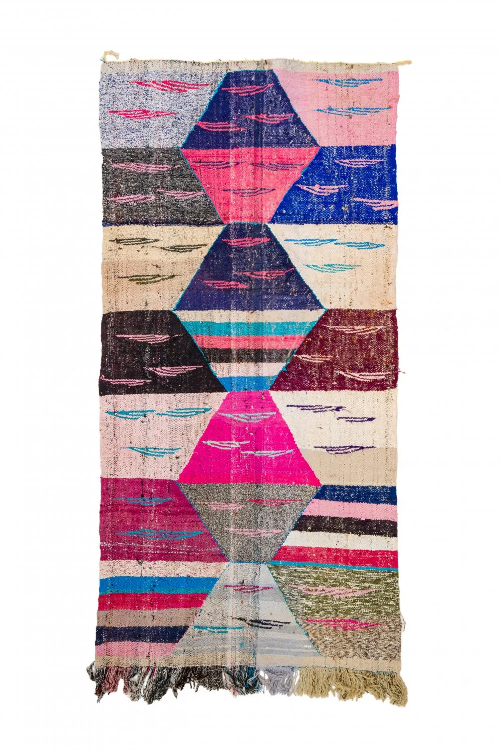 Moroccan Berber rug Boucherouite 125 x 260 cm