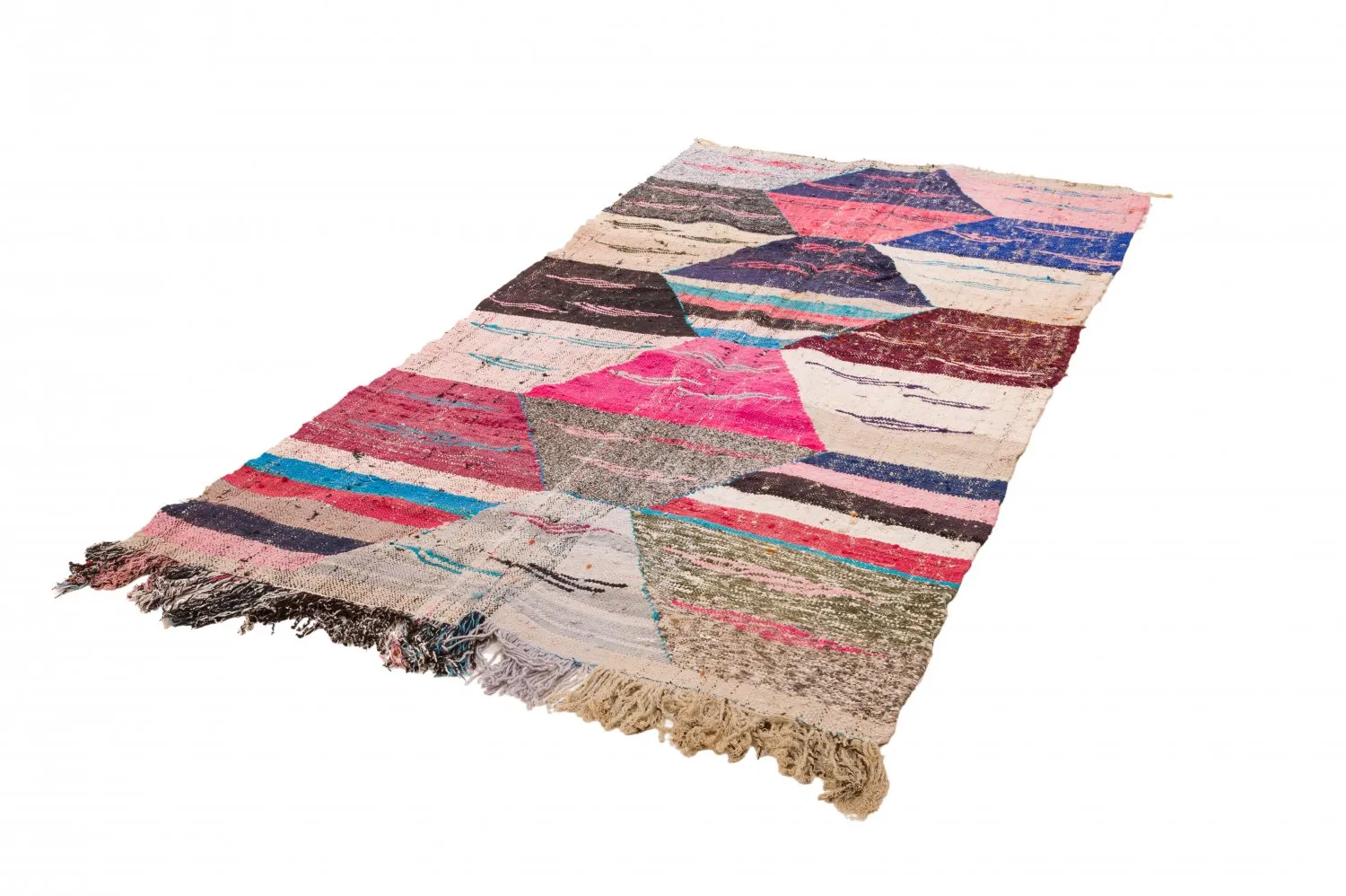 Moroccan Berber rug Boucherouite 125 x 260 cm