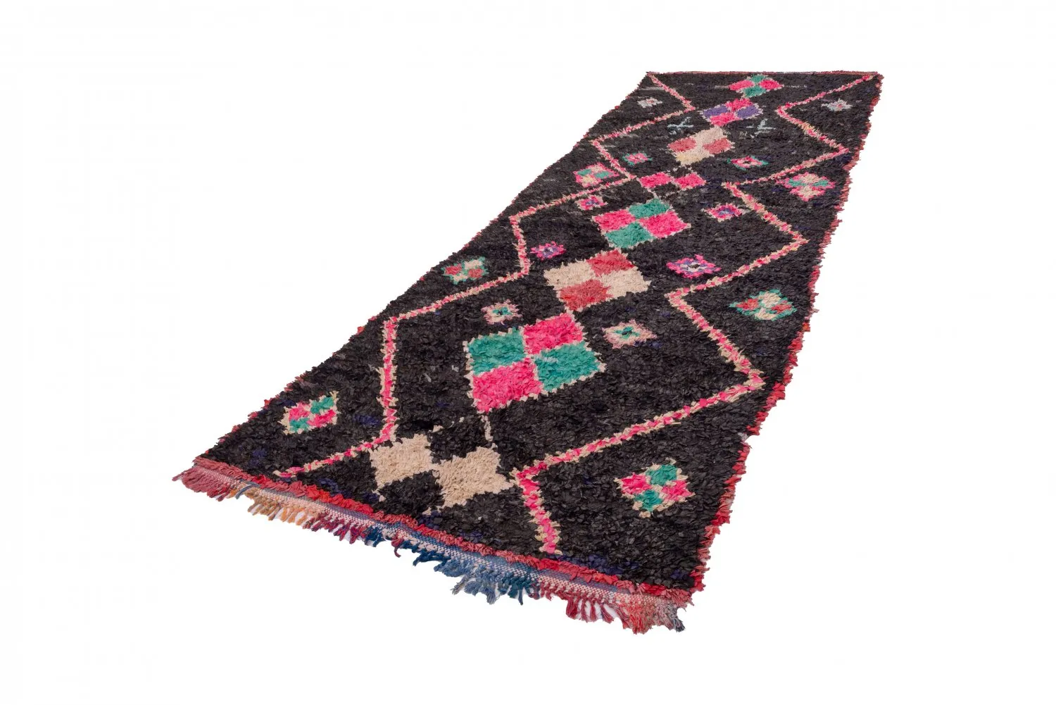 Moroccan Berber rug Boucherouite 405 x 130 cm