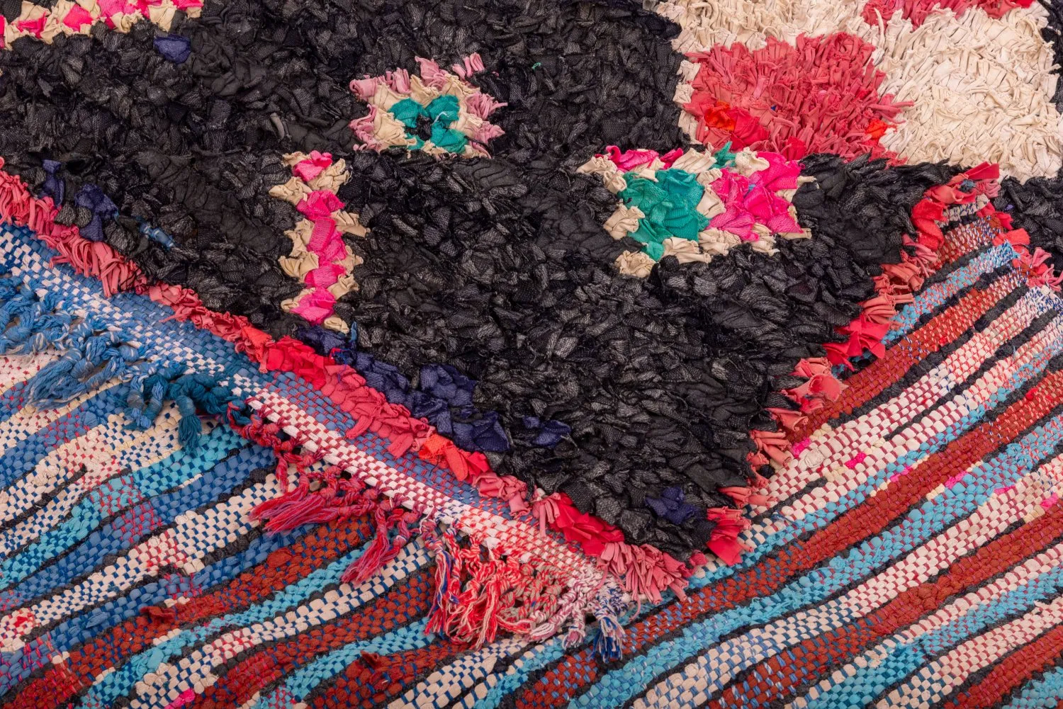 Moroccan Berber rug Boucherouite 405 x 130 cm
