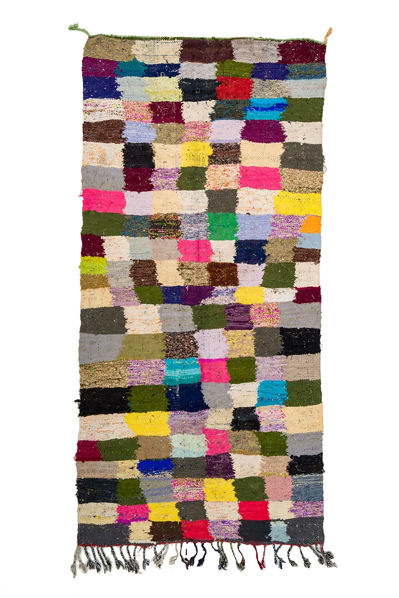 Moroccan Berber rug Boucherouite 135 x 275 cm