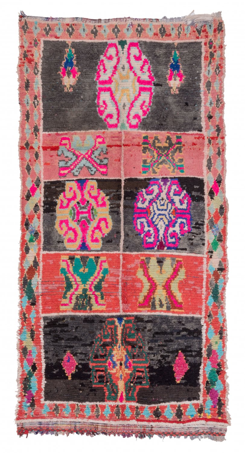 Moroccan Berber rug Boucherouite 245 x 120 cm